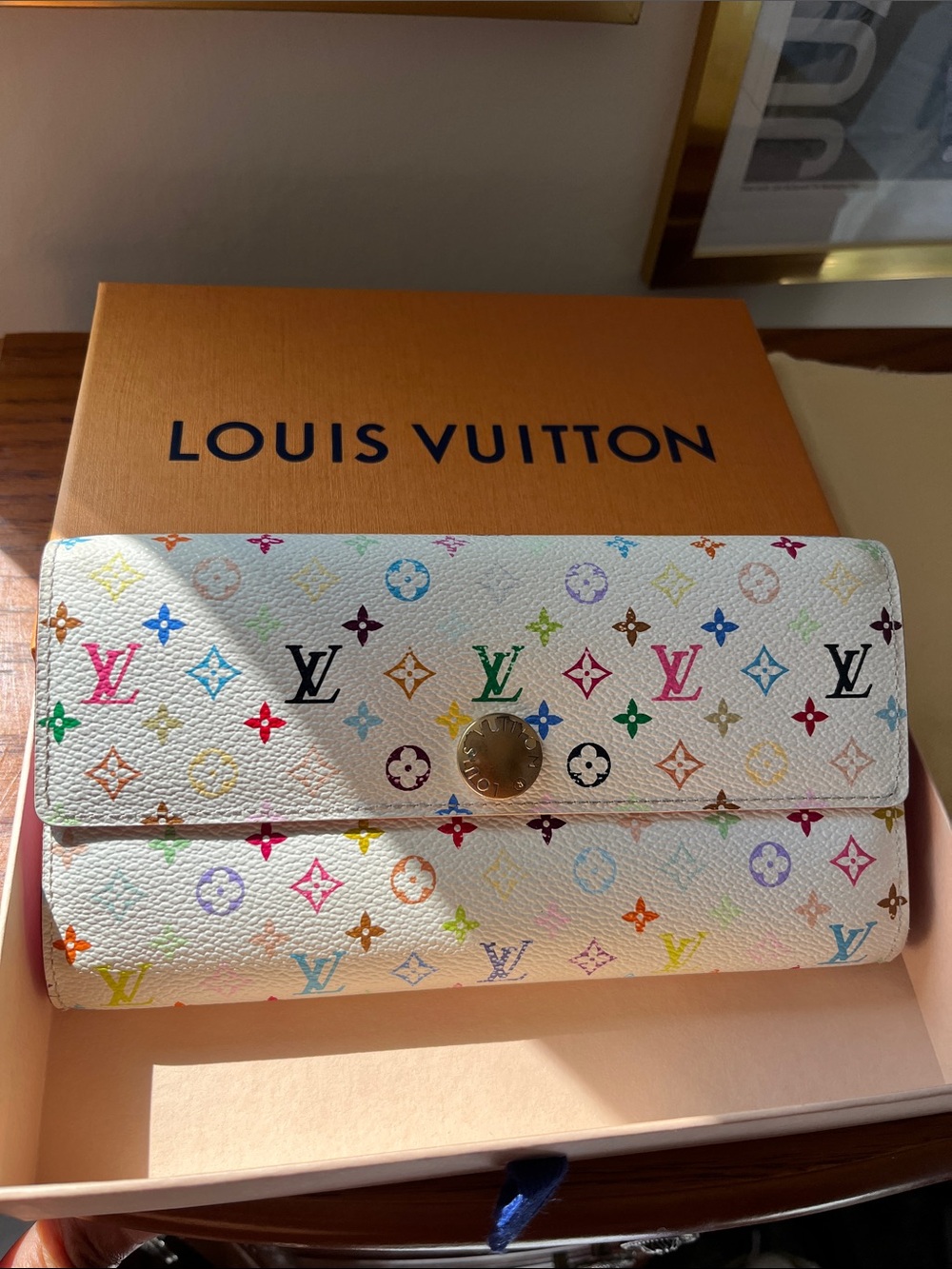 Louis Vuitton White Multicolor Monogram Continental Wallet